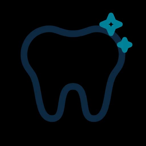 Aesthetic and restorative dentistry — tooth and sparkle icon
