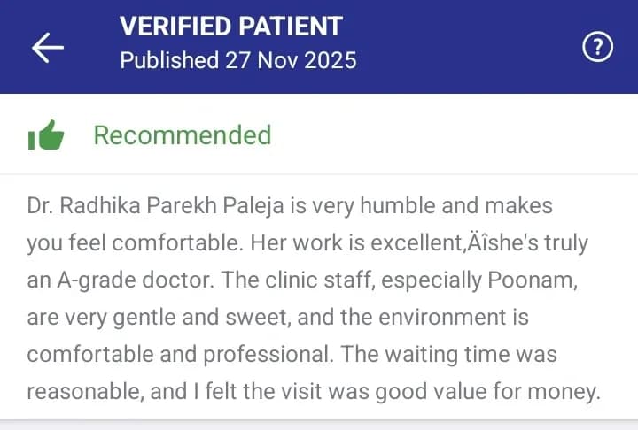 Practo patient review of Spectrum Advanced Dental Care — original supplied screenshot