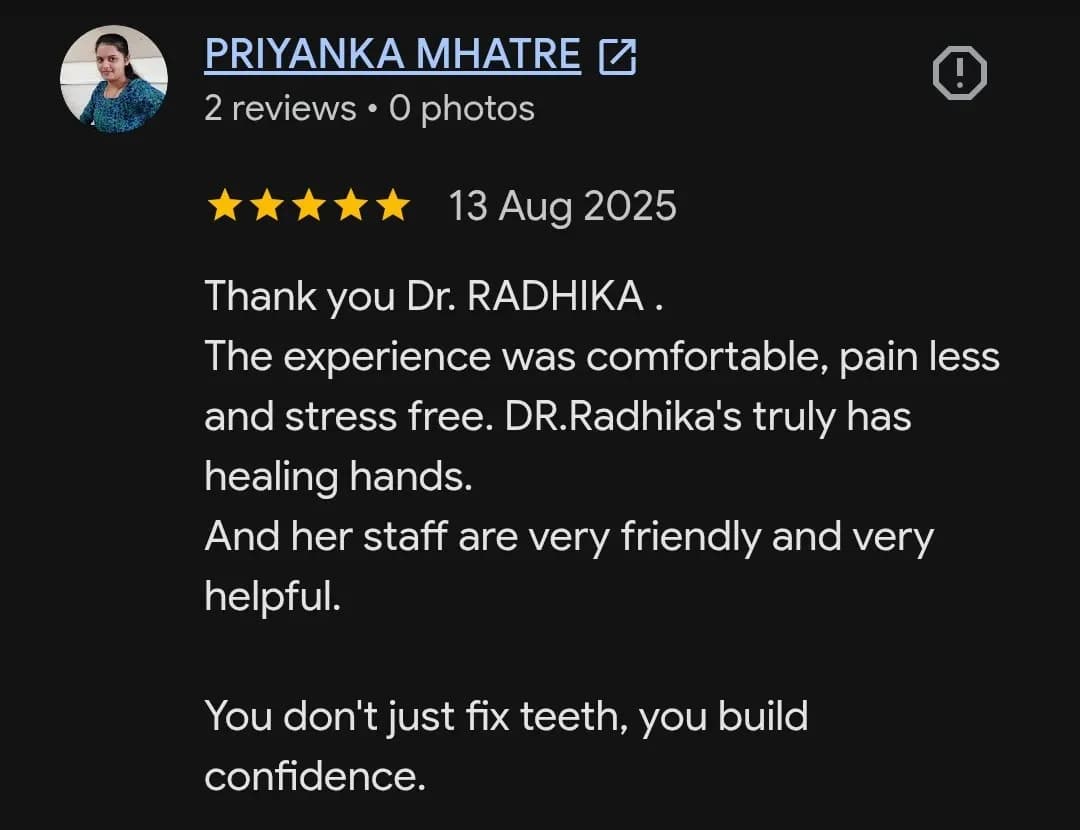 Google patient review of Spectrum Advanced Dental Care — original supplied screenshot