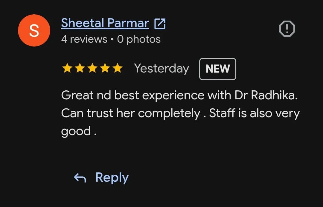 Google patient review of Spectrum Advanced Dental Care — original supplied screenshot